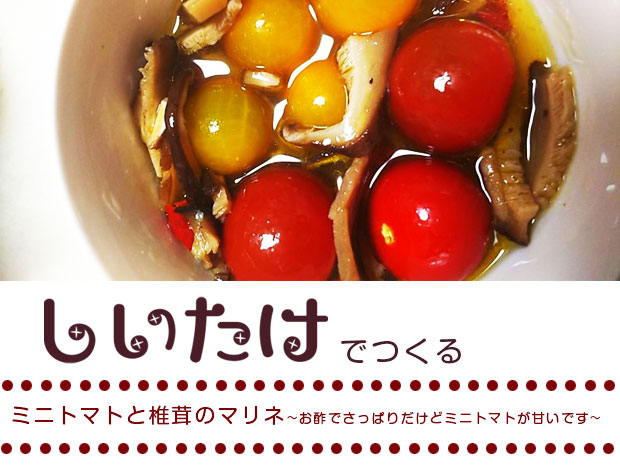 ミニトマトと椎茸のマリネ～お酢でさっぱりだけどミニトマトが甘いです～