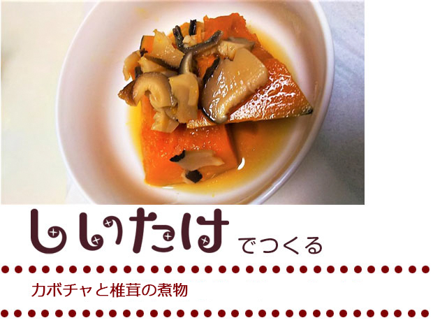 カボチャと椎茸の煮物～甘辛かぼちゃと椎茸～